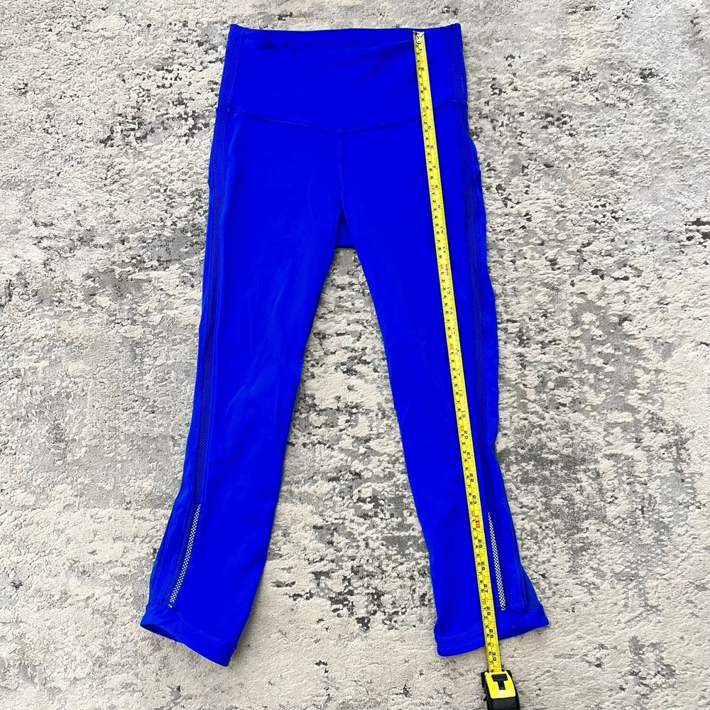 Lululemon Hit It 22" Crop Legging Cerulian Blue Womens Sz 4 LUXTREME REFLECTIVE
